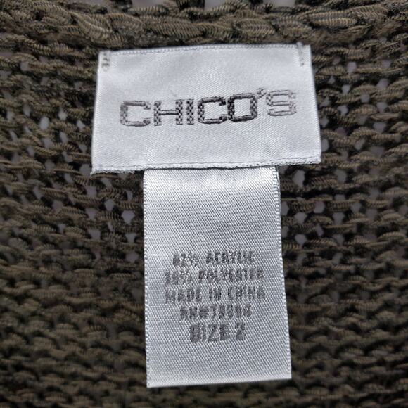 Chico's Women's Brown Knit V-Neck Pullover Long Sleeve Top Size 2 - Picture 9 of 15